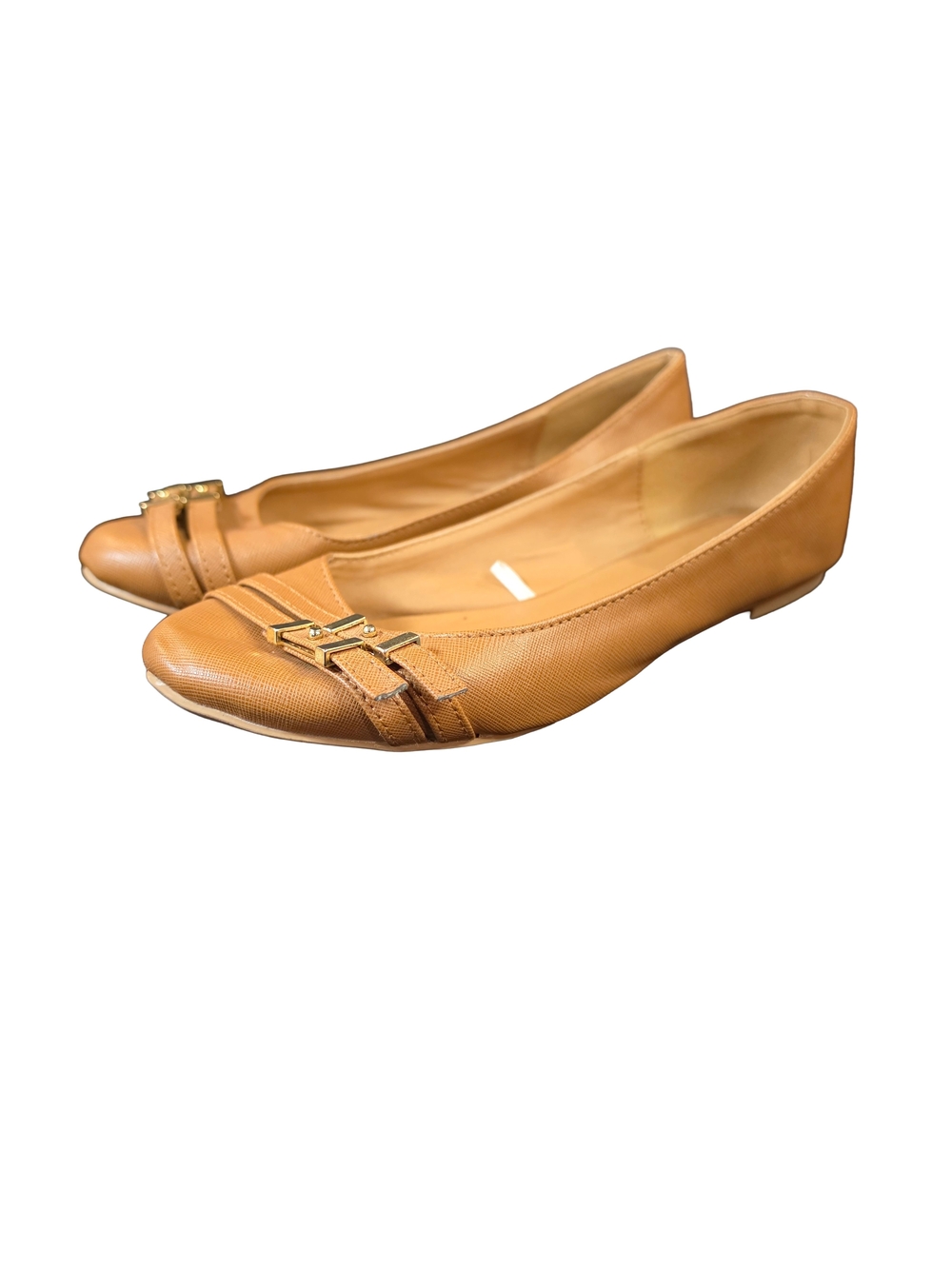 Charlotte Russe Women's Brown Ballet Flats Size 8 Tan Faux Leather Slip On